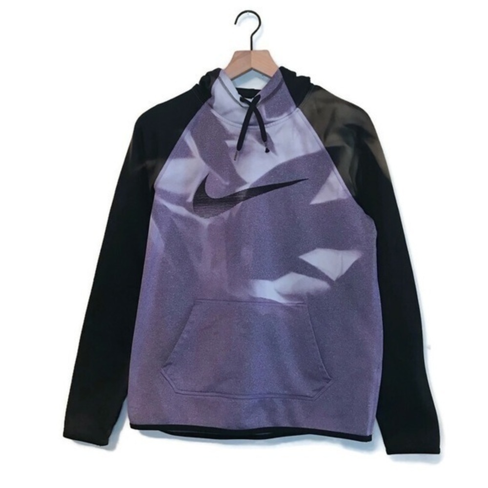 Nike Therma Fit All Time Training Purple Black Tie Dye Hoodie Sweatshirt Medium